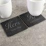 Personalised His And Hers Slate Coaster Set, thumbnail 2 of 3