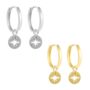 Sterling Silver And Gold Plated Sterling Silver North Star Huggie Earrings, thumbnail 1 of 8