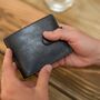 Engraved Vintage Leather Personalised Bifold Wallet, thumbnail 1 of 5