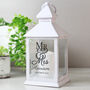Personalised Mr And Mrs White Lantern, thumbnail 1 of 4