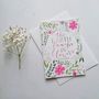 'The Earth Laughs In Flowers' Hand Lettered A6 Card, thumbnail 1 of 2