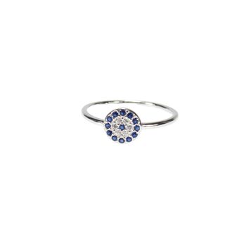 Evil Eye Band Ring Rose Or Gold Plated 925 Silver, 3 of 10