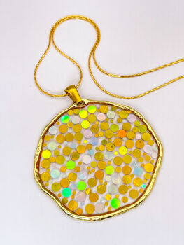 Statement Disco Necklace With Gold Glitter, 12 of 12