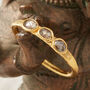 Matte Gold Plated Silver Chocolate Diamond Ring, thumbnail 4 of 9