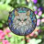 Cat Persian Stained Glass Effect Suncatcher, thumbnail 3 of 3