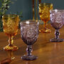 Set Of Four Amber And Purple Wine Goblets, thumbnail 1 of 2