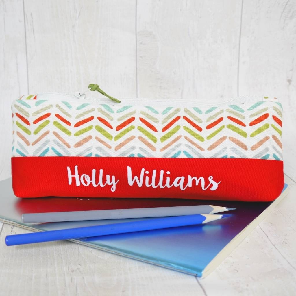 Personalised Zig Zag Pencil Case By Jackie Martin Designs