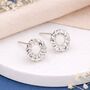 Sterling Silver Twisted Circle Stud Earrings – 9mm, thumbnail 1 of 6