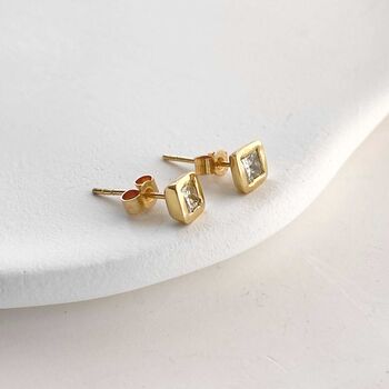 Princess Cut Diamond Earrings, 2 of 6