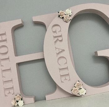 Wooden Letters Nursery Decor New Baby Gift, 3 of 5