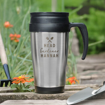 Personalised Head Gardener Stainless Steel Travel Mug Gift, 5 of 5