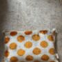 Oblong Velvet Ikat Cushion Orange Spot, thumbnail 5 of 6