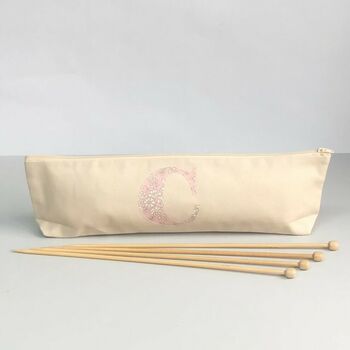 Liberty Print Initial Knit Bag/ Needle Case/ Set, 9 of 9
