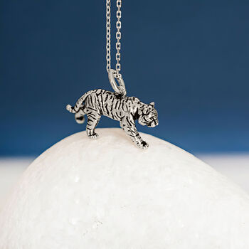 Sterling Silver Tiger Necklace, 3 of 12