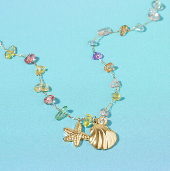 Tropic Rainbow Bead And Shell Necklace, 3 of 6