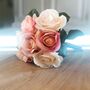Faux Flowers Bouquet Of Peach And Cream Roses, thumbnail 2 of 7