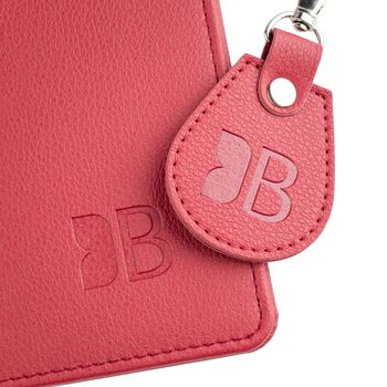 Eco Friendly Disabled Blue Badge Vegan Leather Wallet And Radar Key Made From Recycled Bottles In Raspberry Red, 5 of 6