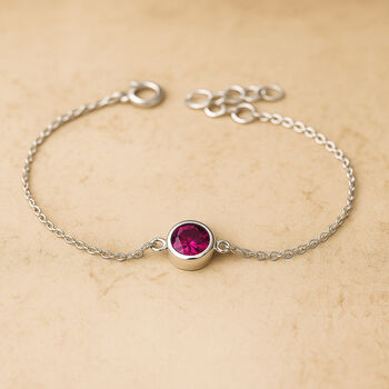 Sterling Silver February Amethyst Birthstone Bracelet, 2 of 6