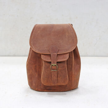 Vintage Style Small Handmade Leather Backpack, 4 of 12