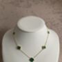 18 K Gold Plated Four Leaf Clover Necklace Emerald, thumbnail 1 of 4