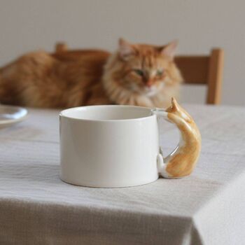 Handmade Ceramic Cat Figurine Mug, 2 of 2