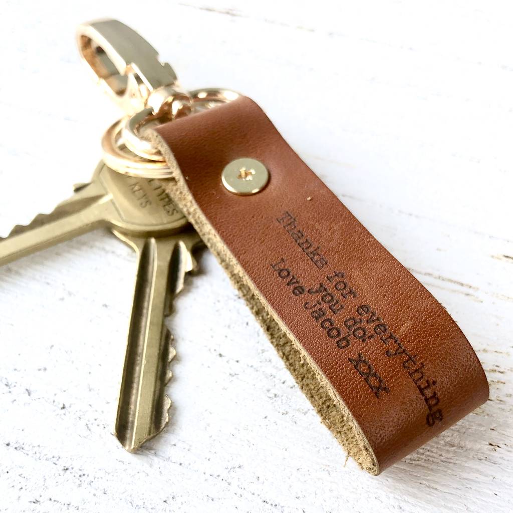 Personalised Thanks For Everything Leather Keyring By The Alphabet Gift ...