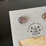 Pink Abstract Fused Glass Sterling Silver Stud Earrings, thumbnail 3 of 10