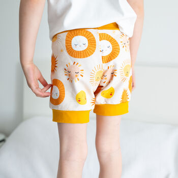 Organic Baby And Child Sunshine Print Shorts, 3 of 3