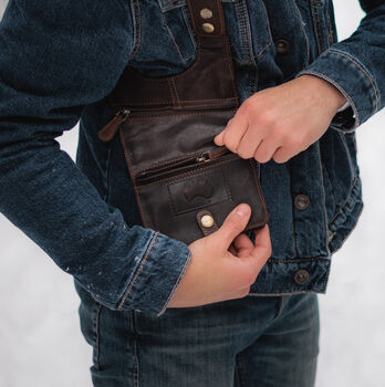 Men's Leather Shoulder Holster Wallet / Bag, 4 of 10