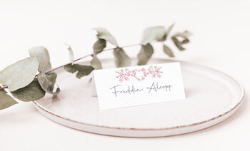 Wedding Place Cards Pink Heart Cherry Blossom, 2 of 4