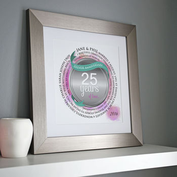 Personalised Silver Anniversary Circle Word Art, 7 of 12