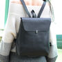 Minimalist Genuine Grain Leather Backpack Black, thumbnail 12 of 12