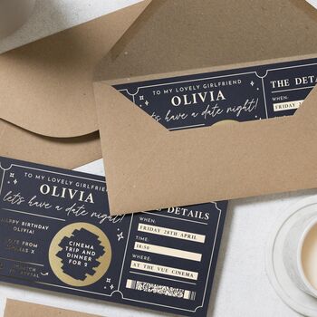 Personalised Cinema Date Night Voucher For Girlfriend, 6 of 9