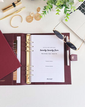 Vegan Leather A5 Ring Binder Planner | Chocolate Burgundy, 5 of 7