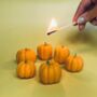 Set Of Six Mini Pumpkin Candles, thumbnail 4 of 4