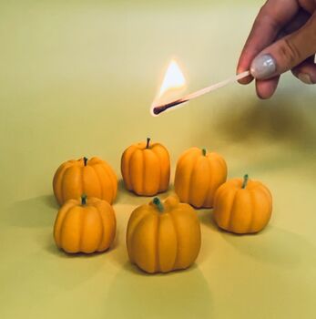 Set Of Six Mini Pumpkin Candles, 4 of 4