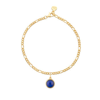Gold Plated Healing Stone Figaro Charm Bracelet, 9 of 12