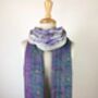 Sustainable Hand Embroidered Vintage Silk Scarf Shawl, thumbnail 2 of 7