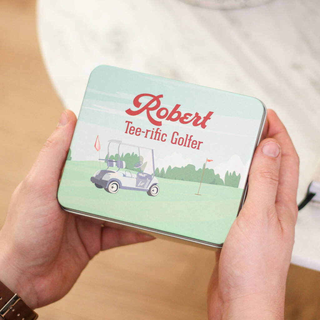 Personalised Golf Cart Tin Gift Set For Him, 1 of 5