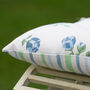 Luxury Blue Country Rose Garden Chair Cushions, thumbnail 5 of 10
