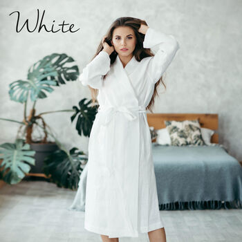 Women’s Linen Spa Robe | Natural Loungewear, 4 of 12