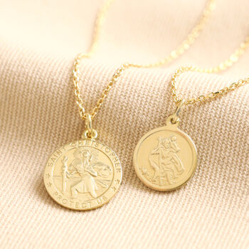 Personalised Gold Sterling St Christopher Necklace, 4 of 9