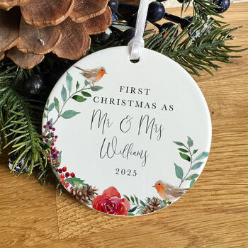 Personalised First Christmas As Mr And Mrs Ornament, 7 of 7