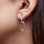 Sterling Silver Double Hoop Rope Edged Oval Earrings, thumbnail 1 of 6
