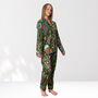 Green Floral 100% Cotton Ladies Pyjamas, thumbnail 7 of 8