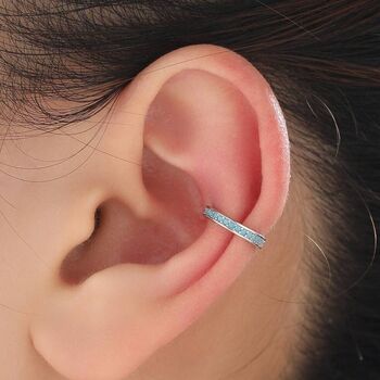 Sterling Silver Turquoise Blue Ear Cuff, 2 of 12