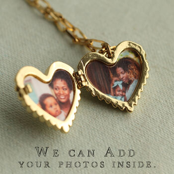 Gold Heart Clamshell Locket Necklace, 5 of 9