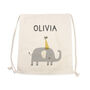 Personalised Elephant Cotton Nursery Bag, thumbnail 7 of 7