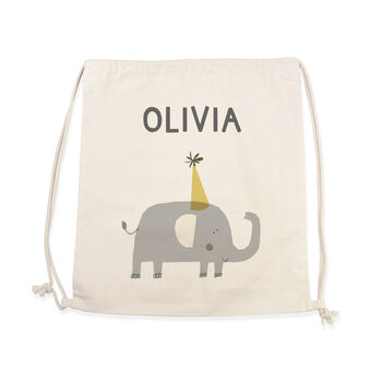 Personalised Elephant Cotton Nursery Bag, 7 of 7