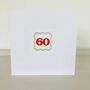 'Happy 60th Birthday' Handmade Card, thumbnail 2 of 2